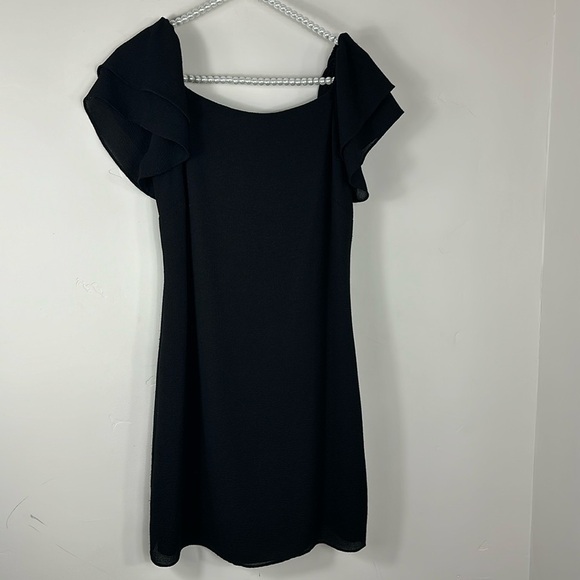Betsey Johnson Dresses & Skirts - Betsy Johnson Black Flutter Sleeve Exposed Zipper Mini Dress 4
